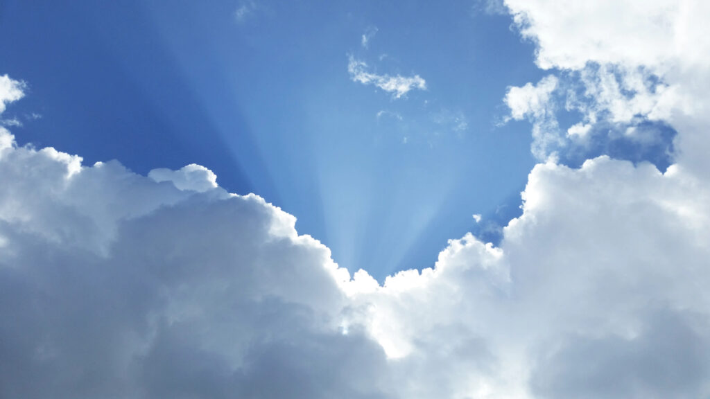 sun through clouds